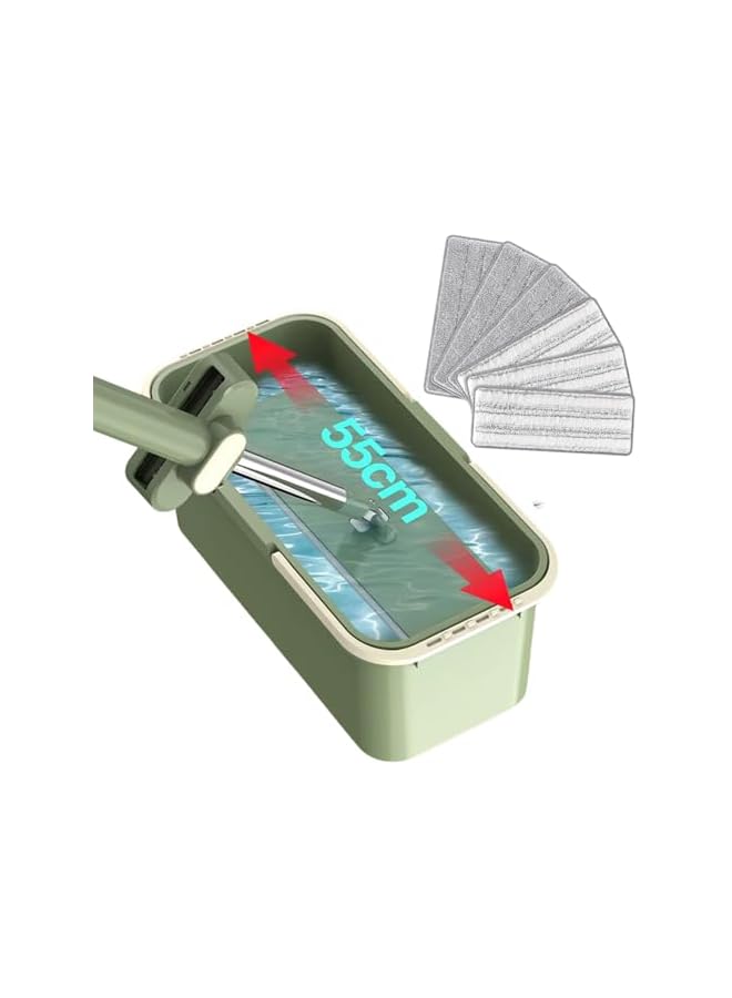 Zalcoon Flat Mop with Wringer Set, 4 Extra Mop Pads, Wet and Dry Mops for Floor Cleaning Microfiber Mop with Long Handle,360° Freely Rotating Mop Head|Household Cleaning Tool for Multi-Surface Hard Floors - Image 4