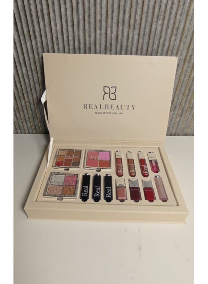 ريل بيوتي طقم مكياج بوكس فاخر مكون من12 قطعة و26 لون مميز لإطلالة ساحرة ومتكاملة - Image 1