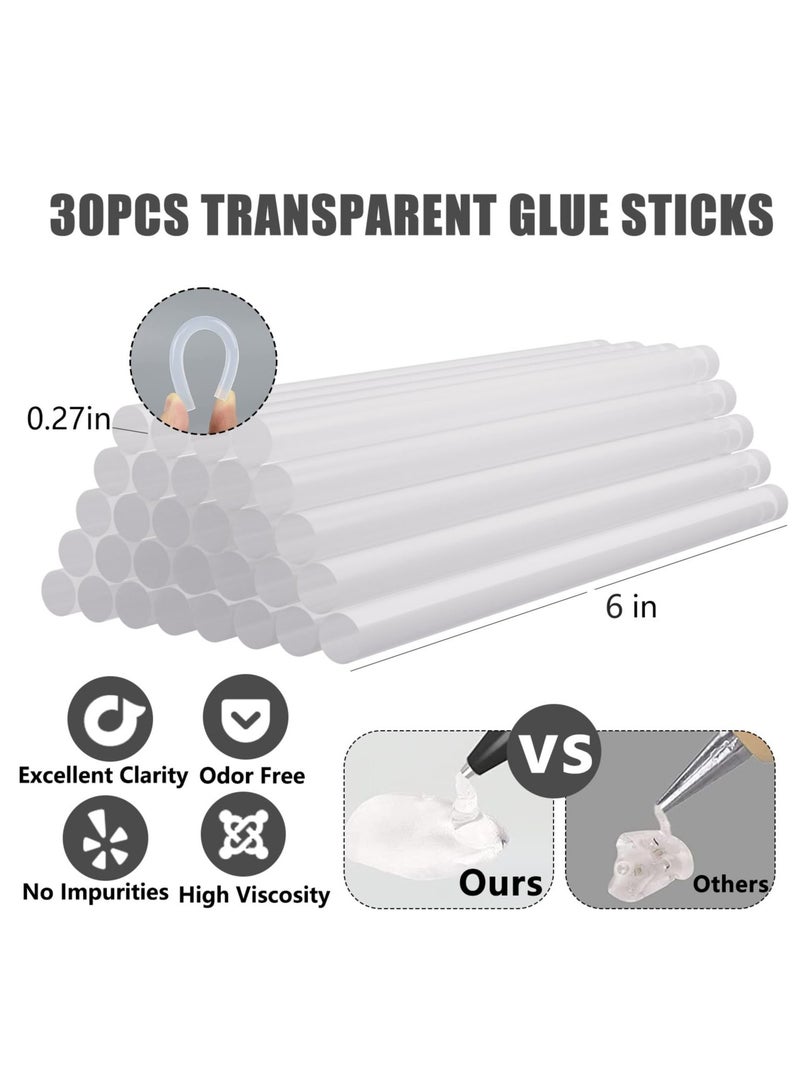 Excefore Glue Gun, Hot Glue Gun Kit Cordless & Rechargeable with 30PCS Glue Sticks, Glue Gun and Sticks Set 10 Mins Smart Power-Off Mini Glue Gun for Crafts School DIY Projects Quick Repairs, Pink  - Image 4