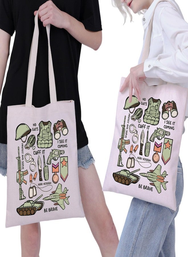 BNQL Army Tote Bag Army Gifts Military Dad Mom Gifts Military Wife Gifts Deployment Gifts for Soldier Military Canvas Tote Bag - Image 2