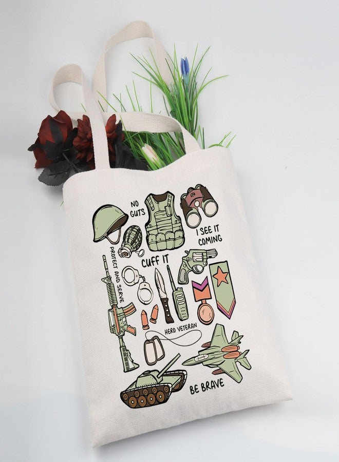 BNQL Army Tote Bag Army Gifts Military Dad Mom Gifts Military Wife Gifts Deployment Gifts for Soldier Military Canvas Tote Bag - Image 3
