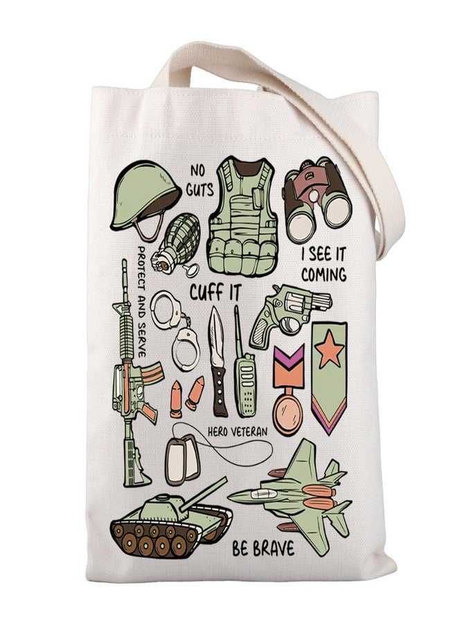 BNQL Army Tote Bag Army Gifts Military Dad Mom Gifts Military Wife Gifts Deployment Gifts for Soldier Military Canvas Tote Bag - Image 5