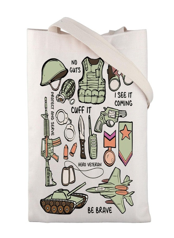 BNQL Army Tote Bag Army Gifts Military Dad Mom Gifts Military Wife Gifts Deployment Gifts for Soldier Military Canvas Tote Bag - Image 1