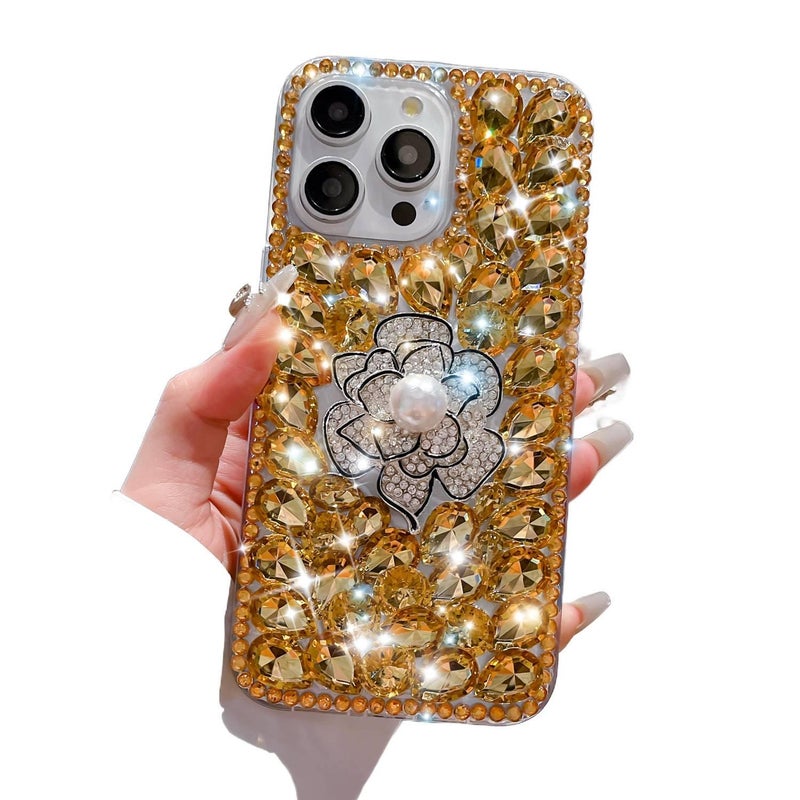 TPU+PC Protective Case for iPhone 15 / 15 Plus / 15 Pro / 15 Pro Max with Drop Protection and Kickstand plus Shockproof plus Full Coverage in Camellia - Layan Lure - Image 4