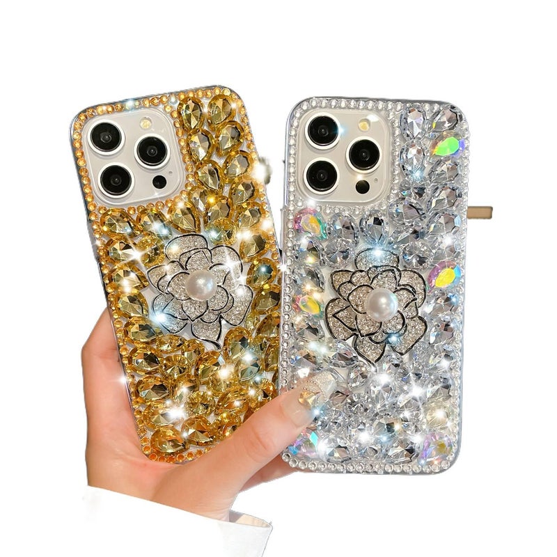 TPU+PC Protective Case for iPhone 15 / 15 Plus / 15 Pro / 15 Pro Max with Drop Protection and Kickstand plus Shockproof plus Full Coverage in Camellia - Layan Lure - Image 2