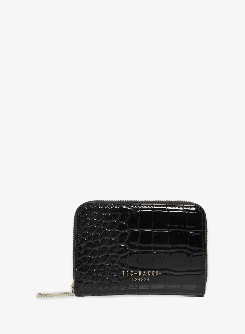Croc Effect Small Zip Around Wallet