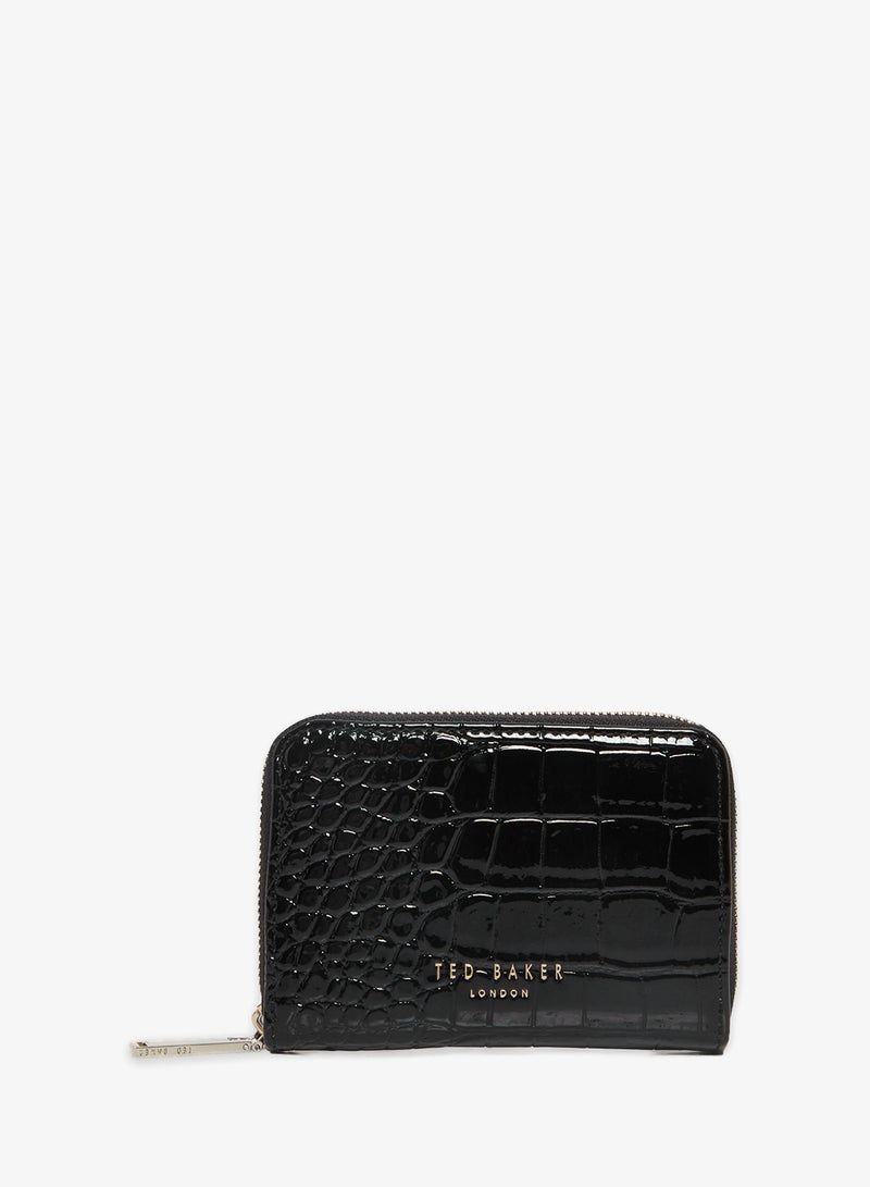 Ted Baker Croc Effect Small Zip Around Wallet - Image 1
