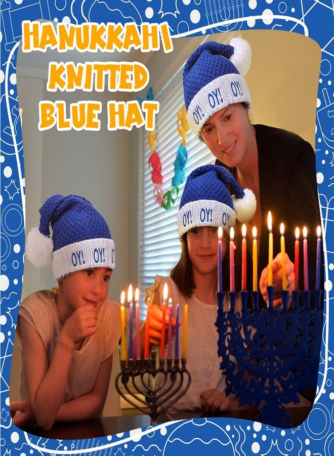 Geyoga Hanukkah Hat, SantaChristmas Blue OY! Xmas Party Hat, Stocking Gift Jewish - Image 5