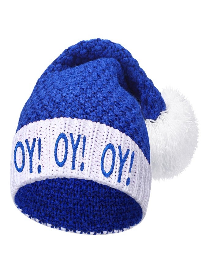 Geyoga Hanukkah Hat, SantaChristmas Blue OY! Xmas Party Hat, Stocking Gift Jewish - Image 1