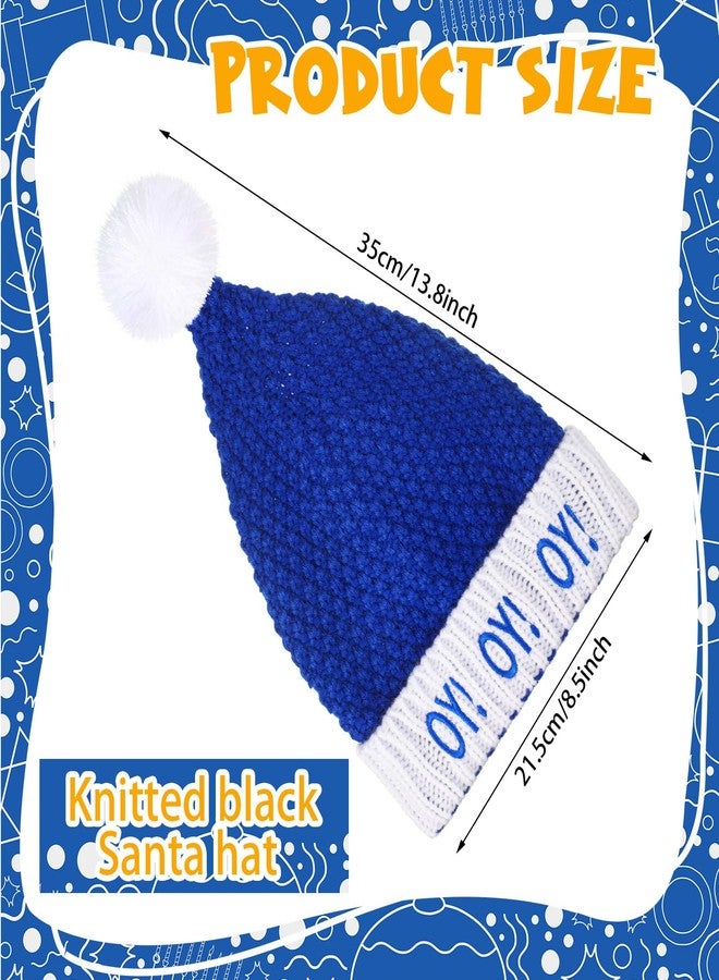 Geyoga Hanukkah Hat, SantaChristmas Blue OY! Xmas Party Hat, Stocking Gift Jewish - Image 2