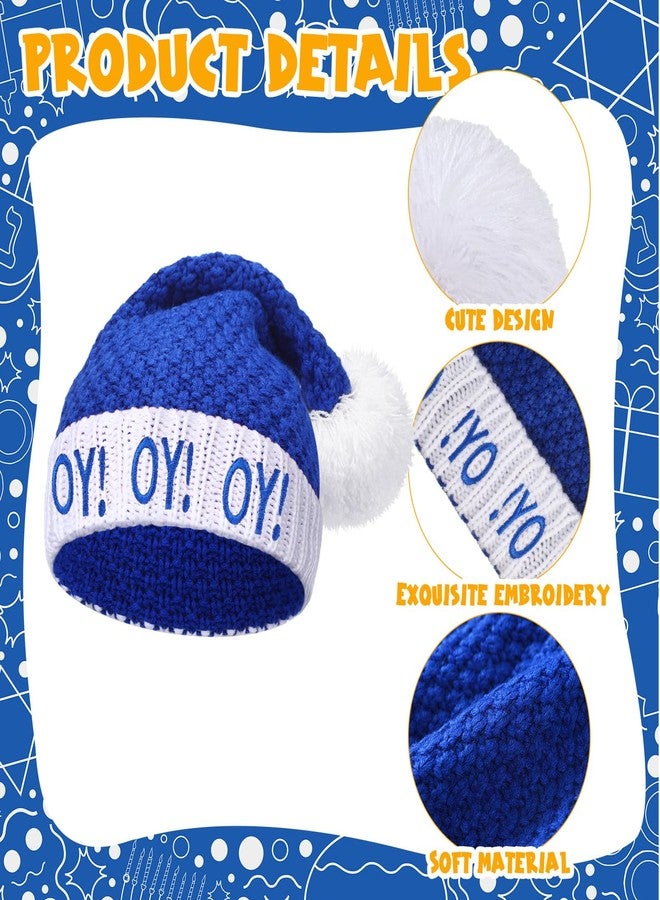 Geyoga Hanukkah Hat, SantaChristmas Blue OY! Xmas Party Hat, Stocking Gift Jewish - Image 3