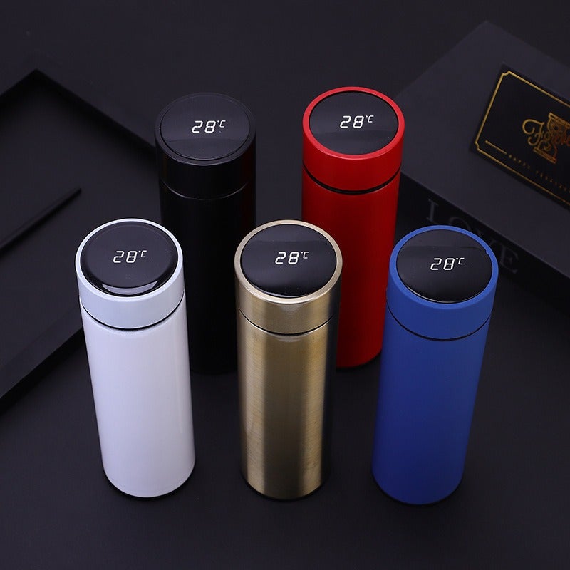 Ou Rui Smart Temperature Display Insulated Mug 304 Stainless Steel Portable Thermos Cup with Tea Infuser, Custom Logo, 500ml - Image 1