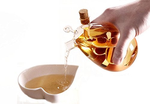 ELETON Kitchen Supplies Cruets Oil Vinegar 2 in 1,Glass Jar, Oil and Vinegar Dispenser - Image 4