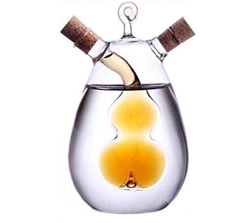 ELETON Kitchen Supplies Cruets Oil Vinegar 2 in 1,Glass Jar, Oil and Vinegar Dispenser - Image 3