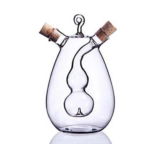 ELETON Kitchen Supplies Cruets Oil Vinegar 2 in 1,Glass Jar, Oil and Vinegar Dispenser - Image 5