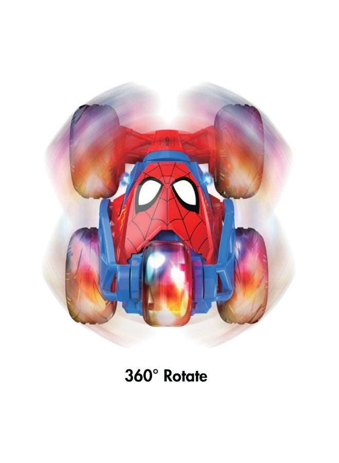 سبايدر مان لعبة مارفل سبايدرمان ستورم سبينر للتحكم عن بُعد | سيارة حركات بهلوانية بخمس عجلات تدور 360 درجة | لعبة كاملة الوظائف بتردد 2.4 جيجاهرتز للأطفال | حركات بهلوانية عالية الحركة | من عمر 3 سنوات فما فوق - Image 2