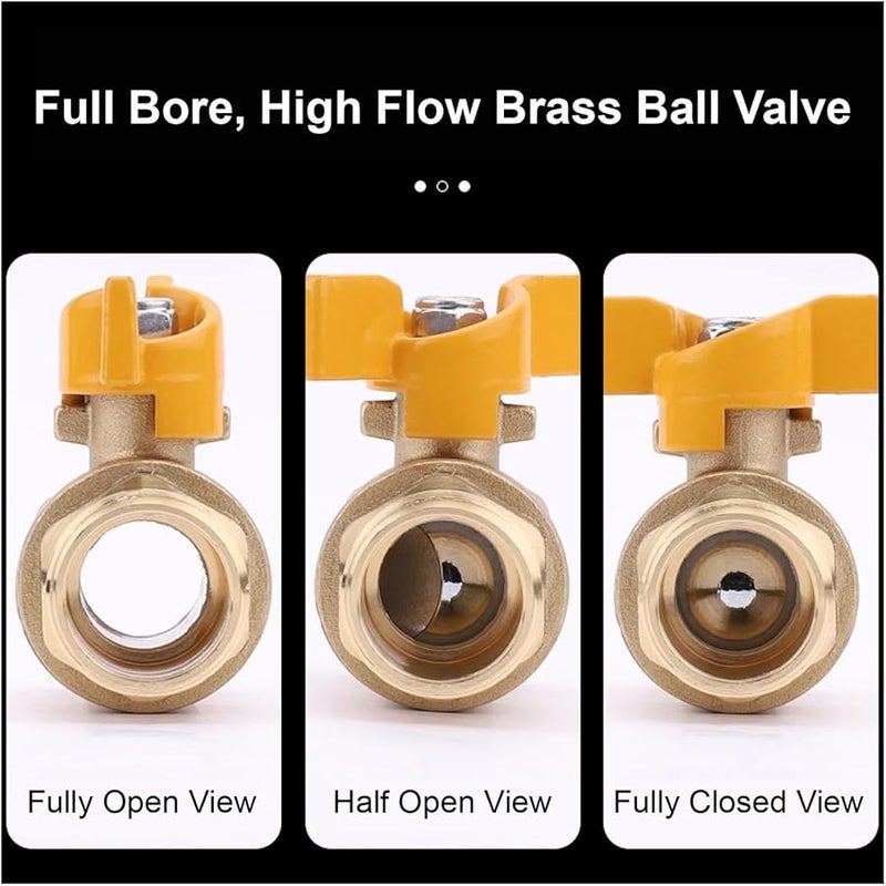 Brass Ball Valve 1 4 To 3 4 Inch Internal External Threads All Copper DN15 M F - Image 3