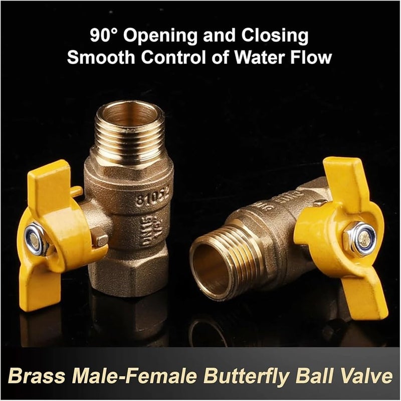 Brass Ball Valve 1 4 To 3 4 Inch Internal External Threads All Copper DN15 M F - Image 4