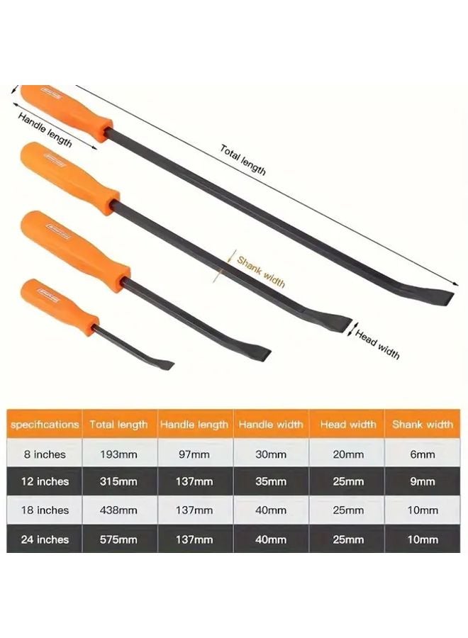 Orange Heavy Duty Car Tire Lever Tool Adjustable Pry Bar For Car Repair Maintenance - Image 4