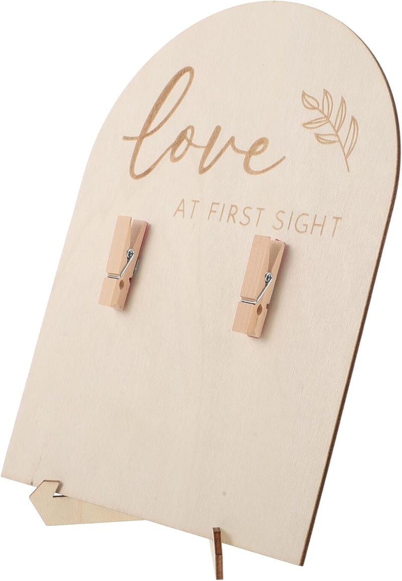Wooden Sonogram with Stand and Clip, Keepsake Picture Display for Nursery Décor, Gender Neutral Photo Frame for Birth Announcement - Image 1