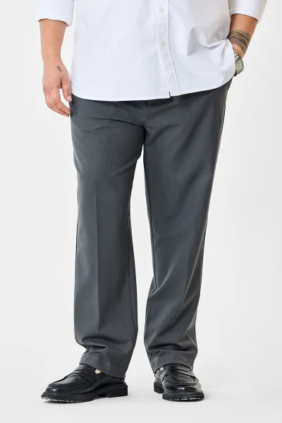 SNITCH Regular Fit Plus Size Stretch Trousers