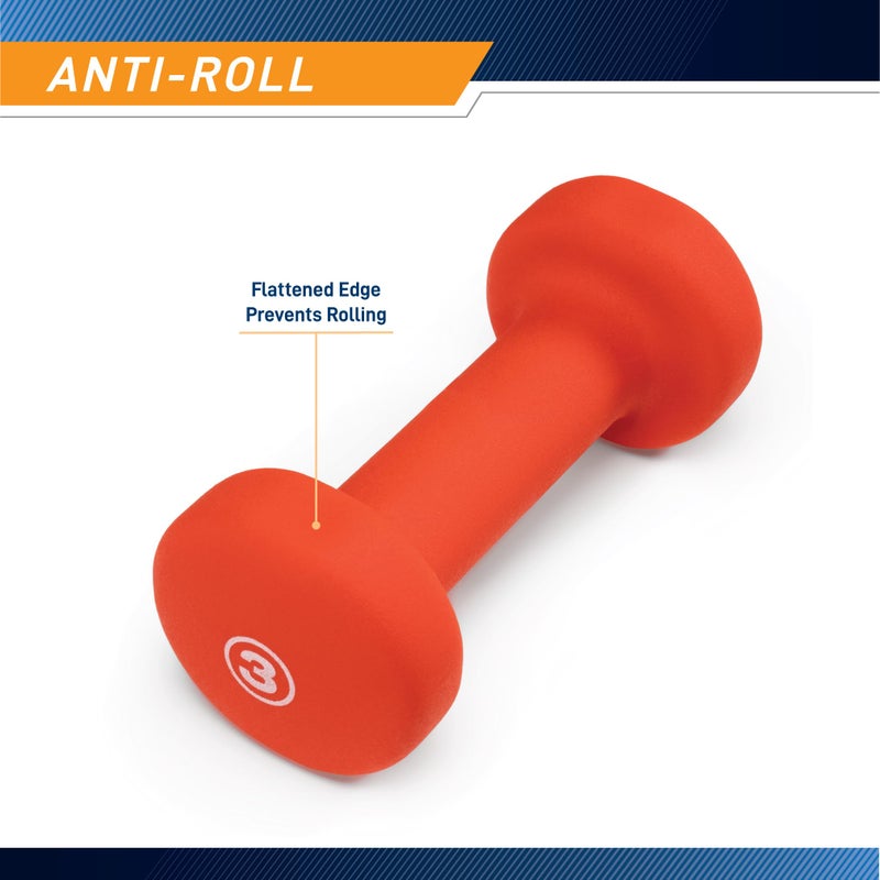 Marcy Neoprene Dumbbell, Single Piece, 3-lb, Strawberry - Image 3