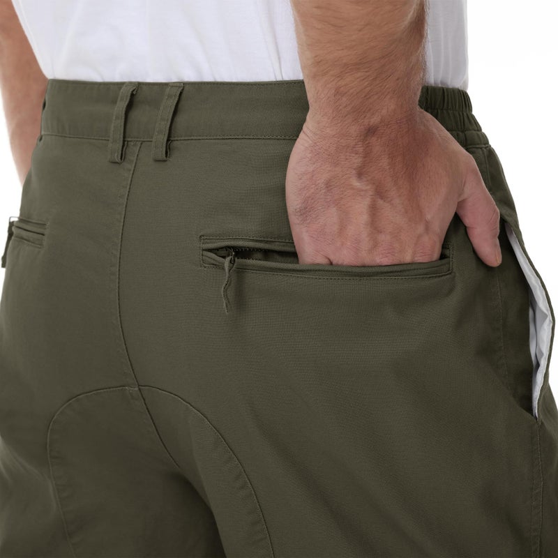 CRYSULLY Men Pants Fall Relaxed-fit Cotton Woodland Army Cargo Trousers Utility Combat Work Pants Green 32 - Image 5
