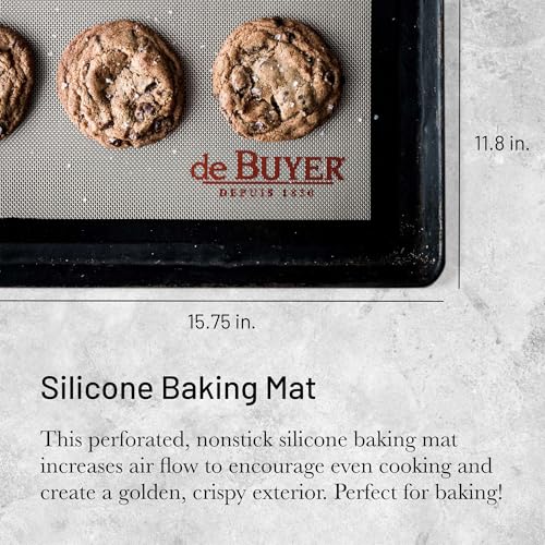 de Buyer AIRMAT Perforated Silicone Baking Mat 1575 x 118 Perfect for Bread Tarts Croissants Choux Paste Easy to Clean - Image 3