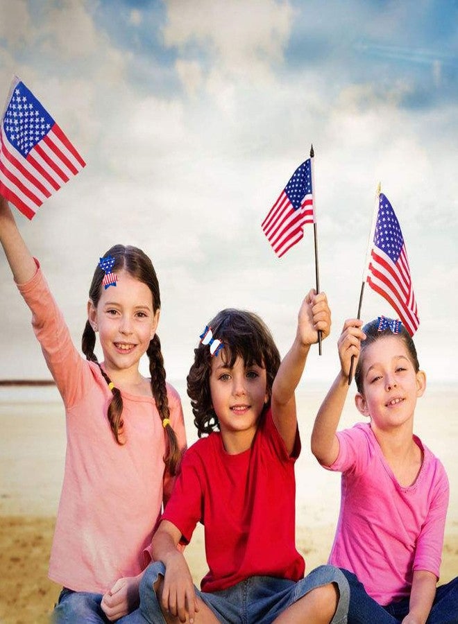 وولاين مجموعة مشابك شعر Whaline للاحتفال بيوم الاستقلال الأمريكي، 6 قطع، مزينة بفيونكات لامعة على شكل العلم الأمريكي، ودبابيس شعر وطنية مزينة بالنجوم والخطوط، إكسسوارات شعر للبنات والسيدات، مناسبة ليوم الاستقلال ويوم الذكرى. - Image 5