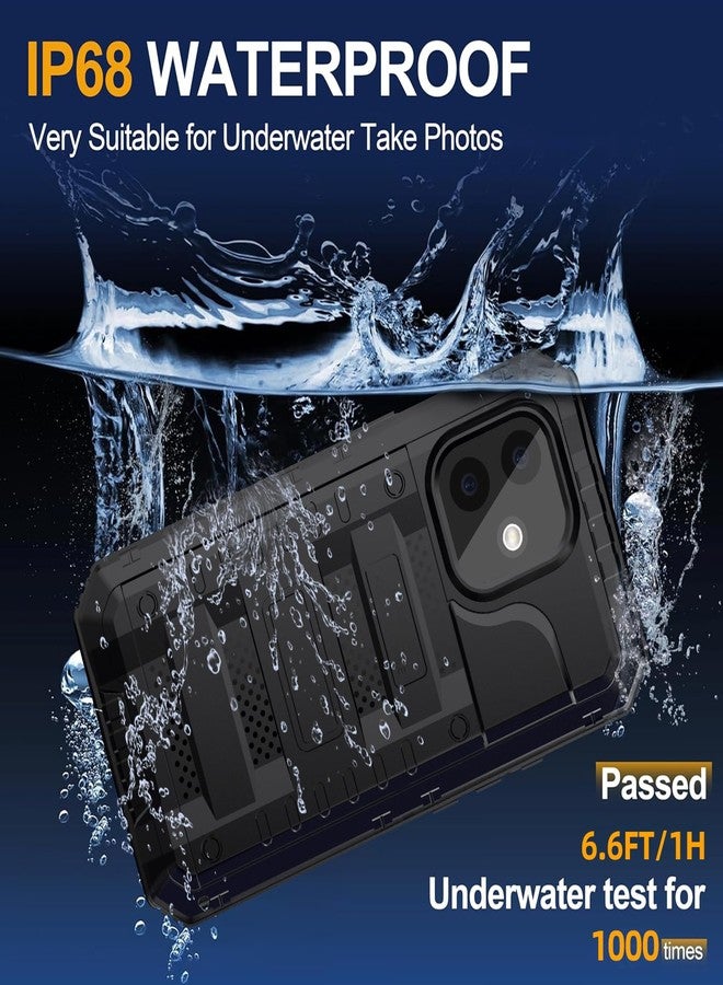 Marrkey Waterproof Case for iPhone 16 Pro Max, Heavy Duty Durable Metal Full Body Built-in Screen Protection Case Shockproof Dustproof Rugged Military Grade Defender for iPhone 16 Pro Max - Black - Image 5