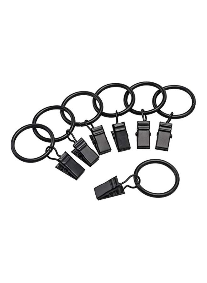 NIBEMINENT 40-Piece Metal Curtain Rings With Clips Black 3.9x2x3.2inch - Image 1