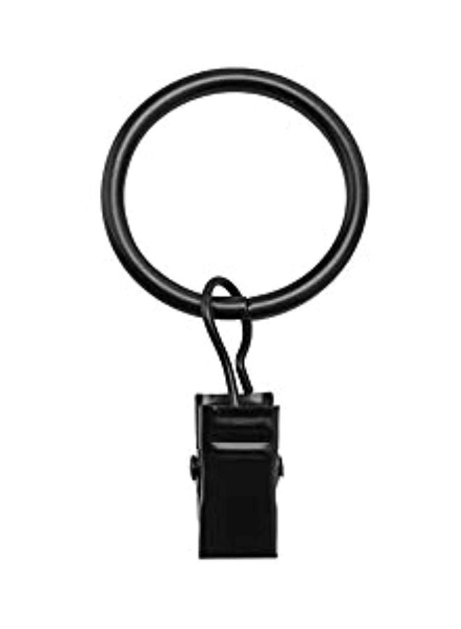 NIBEMINENT 40-Piece Metal Curtain Rings With Clips Black 3.9x2x3.2inch - Image 3