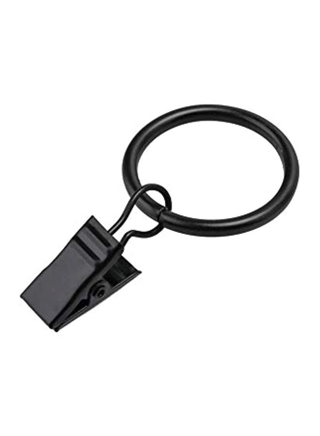 NIBEMINENT 40-Piece Metal Curtain Rings With Clips Black 3.9x2x3.2inch - Image 4