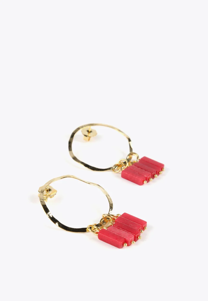 Lola Casademunt Natural stone hoop earrings