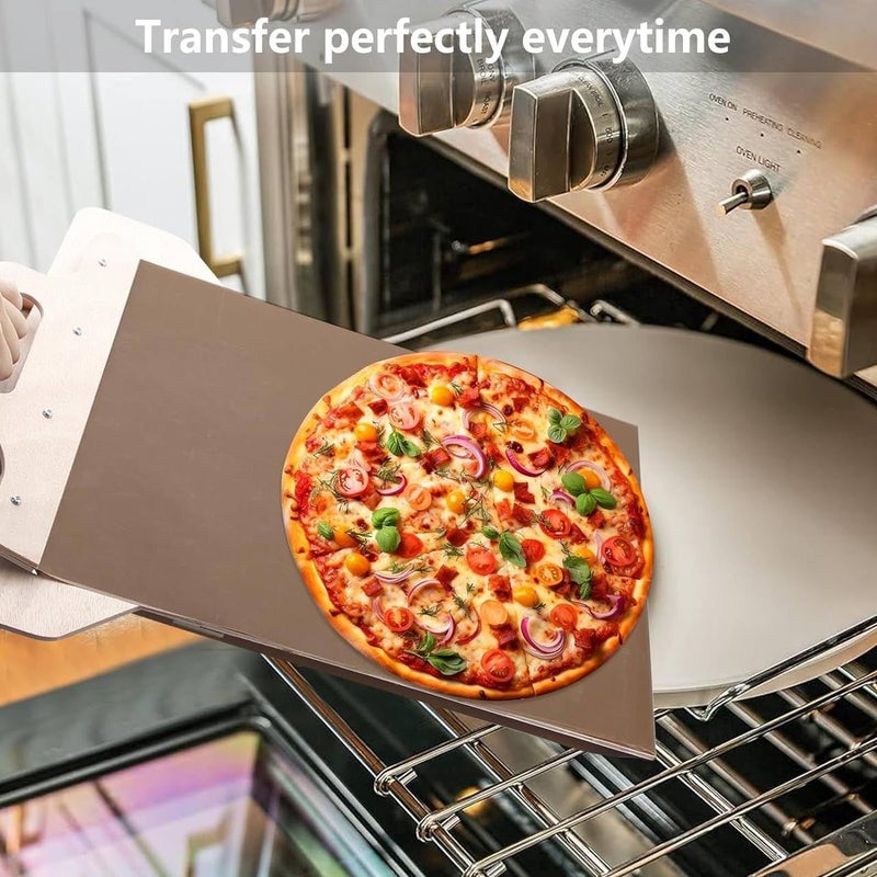 HELIMIX Sliding Pizza Peel Spatula 22 x 12 Newest Pizza Paddle for The Pizza Peel That Transfers Pizza Perfectly Pizza Peel Board with Handle Essential Baking Tool for Sliding Bread Peel - Image 2