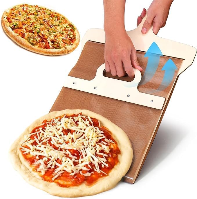 HELIMIX Sliding Pizza Peel Spatula 22 x 12 Newest Pizza Paddle for The Pizza Peel That Transfers Pizza Perfectly Pizza Peel Board with Handle Essential Baking Tool for Sliding Bread Peel - Image 1