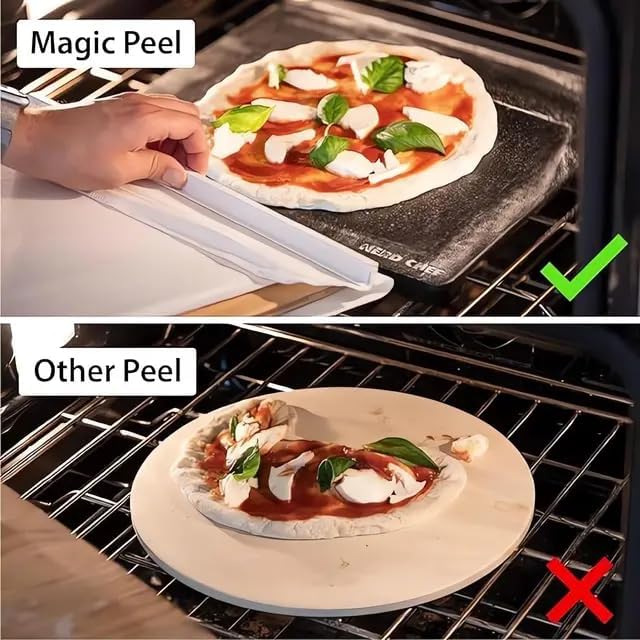 HELIMIX Sliding Pizza Peel Spatula 22 x 12 Newest Pizza Paddle for The Pizza Peel That Transfers Pizza Perfectly Pizza Peel Board with Handle Essential Baking Tool for Sliding Bread Peel - Image 5