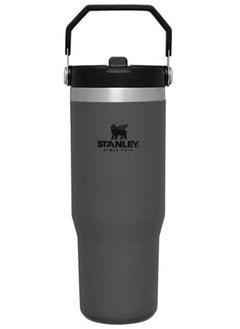 Stanley STANLEY IceFlow Flip Straw Water Bottle, 0.88L – Vacuum Insulated, Leakproof & BPA-Free – Keeps Water Cold for 12 Hours – Easy-Carry, Dishwasher Safe Stainless Steel Travel Mug (Charcoal) – Perfect for Active Lifestyles & On-the-Go Hydration  - Image 1