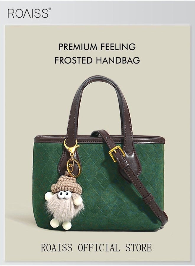 roaiss Bucket Bag for Women Can Be Used As A Cross-Body Bag Frosted Fashionable and Versatile Retro Casual Textured Handbag  - Image 5