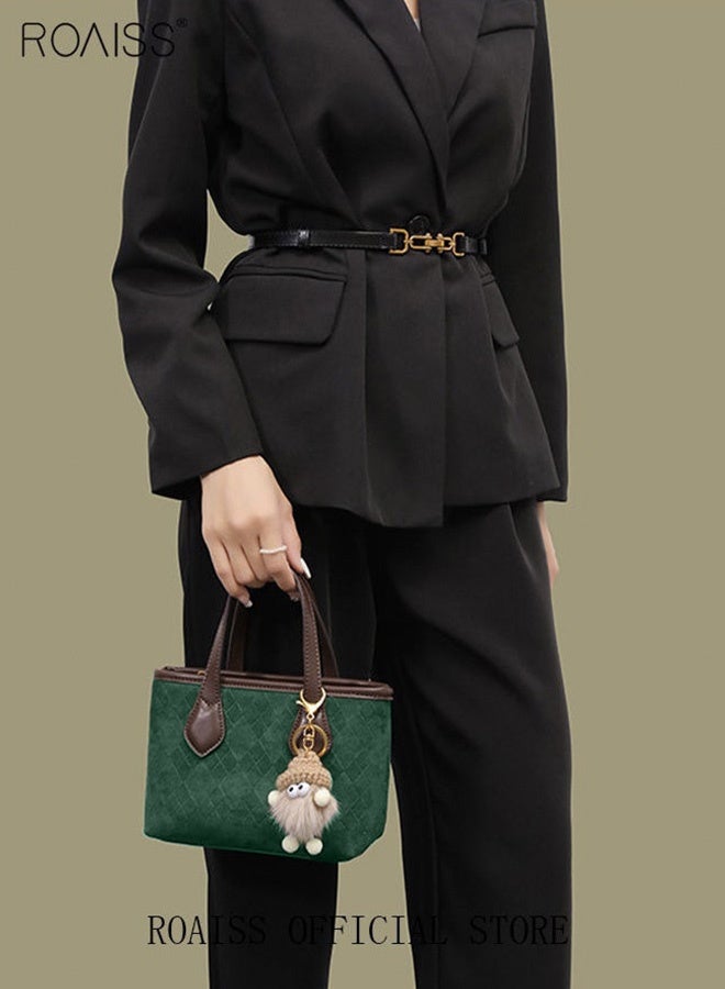 roaiss Bucket Bag for Women Can Be Used As A Cross-Body Bag Frosted Fashionable and Versatile Retro Casual Textured Handbag  - Image 3