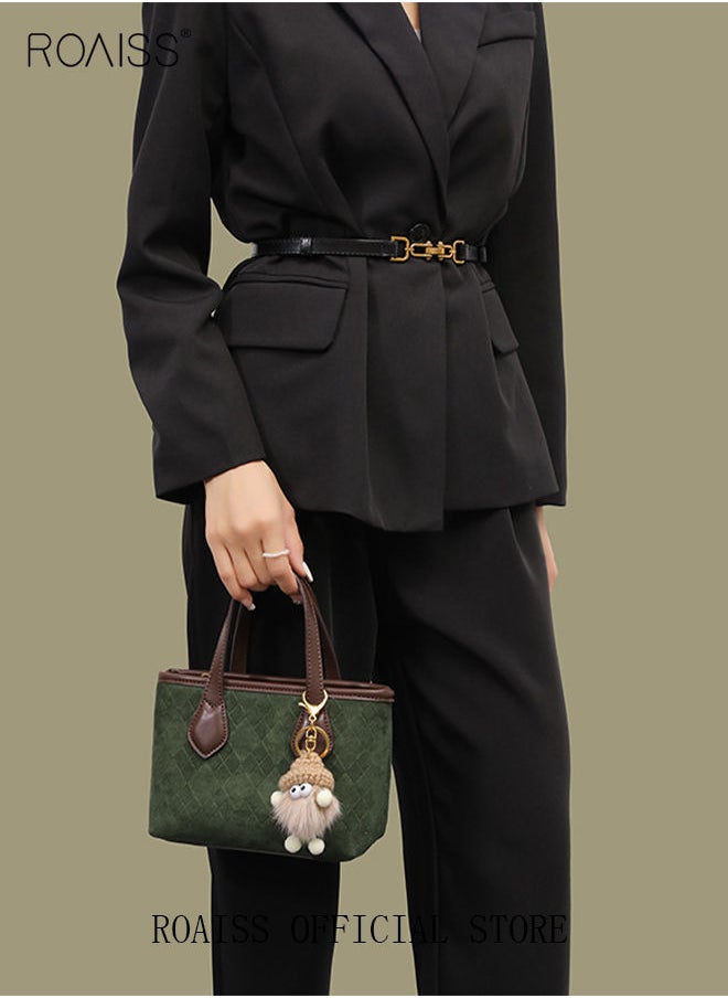 roaiss - Bucket Bag for Women Can Be Used As A Cross-Body Bag Frosted Fashionable and Versatile Retro Casual Textured Handbag - Image 1