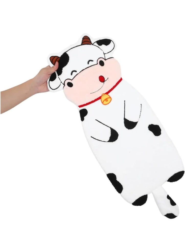 منشفة يد معلقة أنيقة ولطيفة مزينة برسومات حيوانات كرتونية، مصنوعة من قماش ناعم ماص، منشفة تجفيف مزخرفة للمطبخ والحمام، مزودة بحلقة للاستخدام المنزلي، طولها 80 سم (بقرة). - Image 3