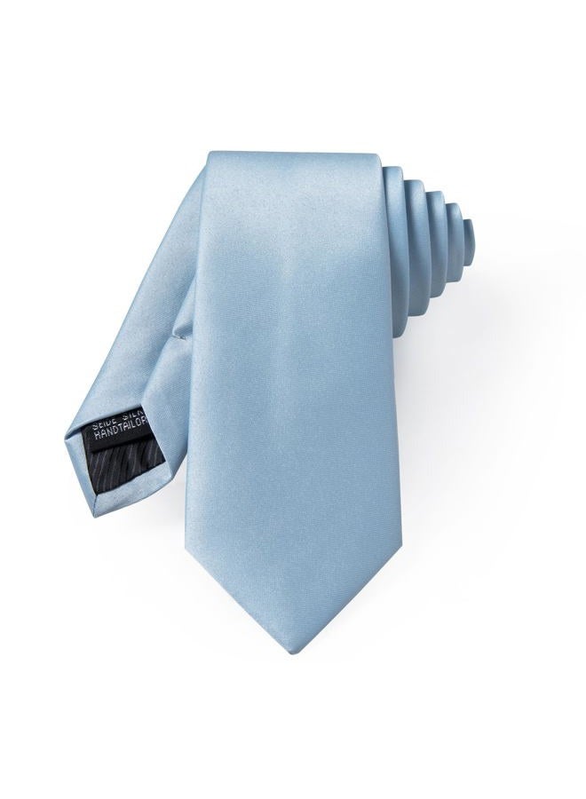YourTies Skinny Tie and Pocket Square Tie Clip Sets for Men Satin Slim Neckties with Gift Box, Sky Blue, One size - Image 4