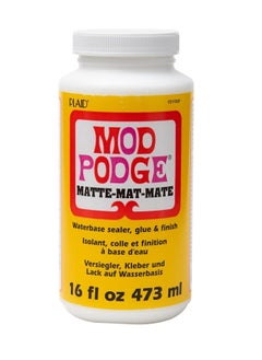 Mod Podge Mod Podge Matte Sealer, Glue & Finish: All-in-One Craft Solution- Quick Dry, Easy Clean, for Wood, Paper, Fabric & More. Non-Toxic - Craft with Confidence, Made in USA, 16 oz., Pack of 1  - Image 1