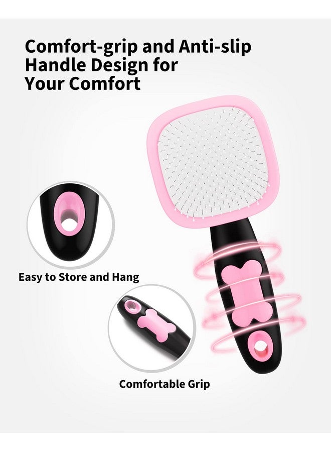 Glendan Dog Brush & Cat Brush Slicker Pet Grooming Brush Shedding Grooming Tools(Pink) - Image 4