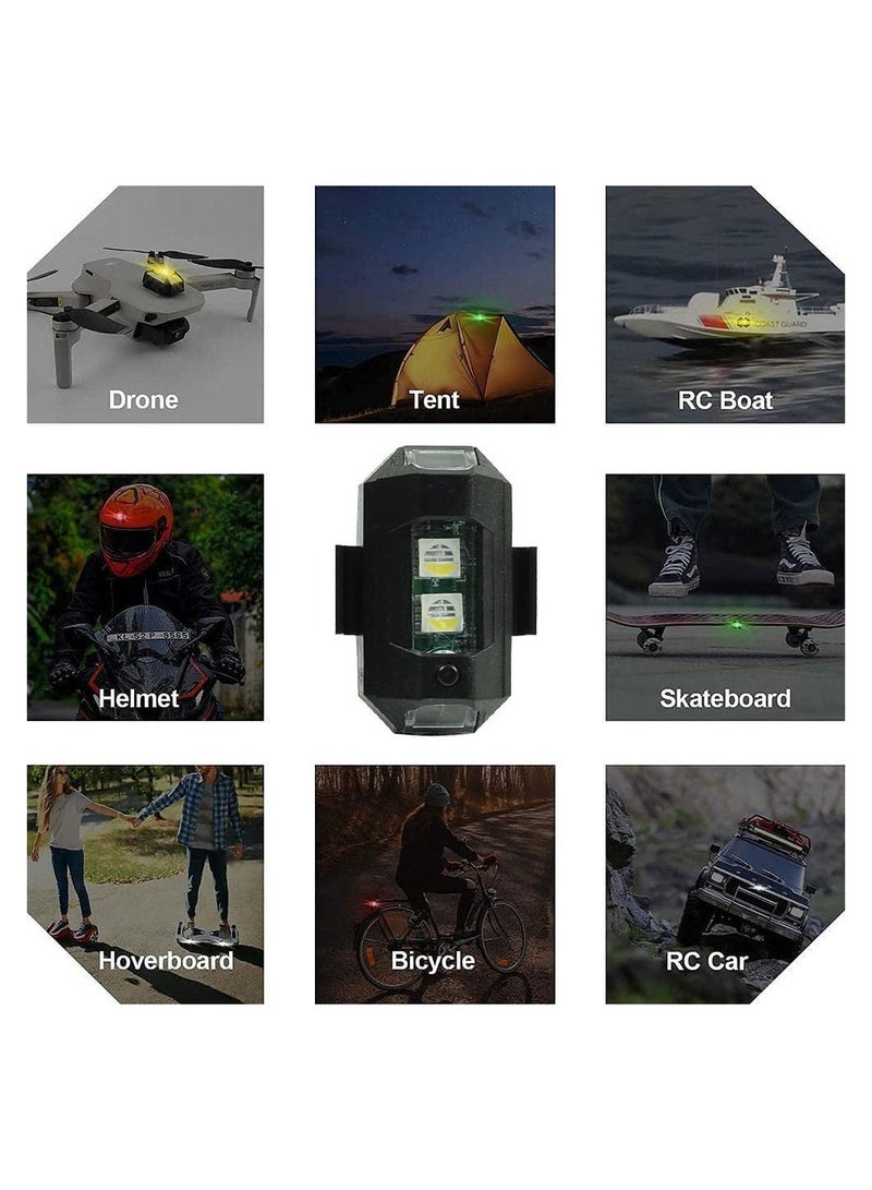 KASTWAVE 4pcs LED Strobe Drone Light Aircraft Flying Anti-Collision Night Lights 7 Colors USB Charging for DJI Air 2S / Mini 2 / Mavic Air 2 / Mavic Mini Drone / Bike / Dirt Bike / Car / Motorcycle - Image 3