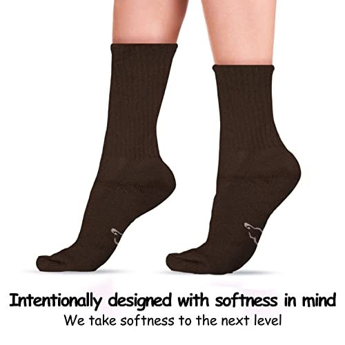 World's Softest Men's/Women's Classic Collection Crew Socks,Chocolate,Large - Image 2