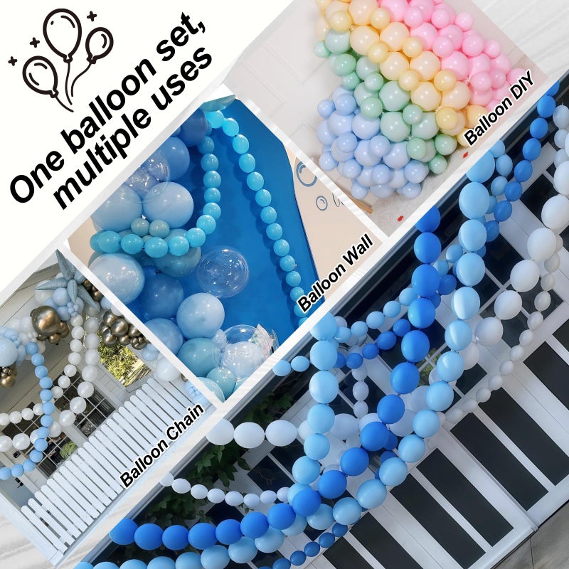 Govpy Light Blue Linking Balloons, 60PCS 6 Inch Small Baby Blue Quick Link Balloons for Making Balloon Wall Heart Arch, Tails Balloon for Wedding Birthday Baby Shower Engagement Graduation Party Decorations - Image 3