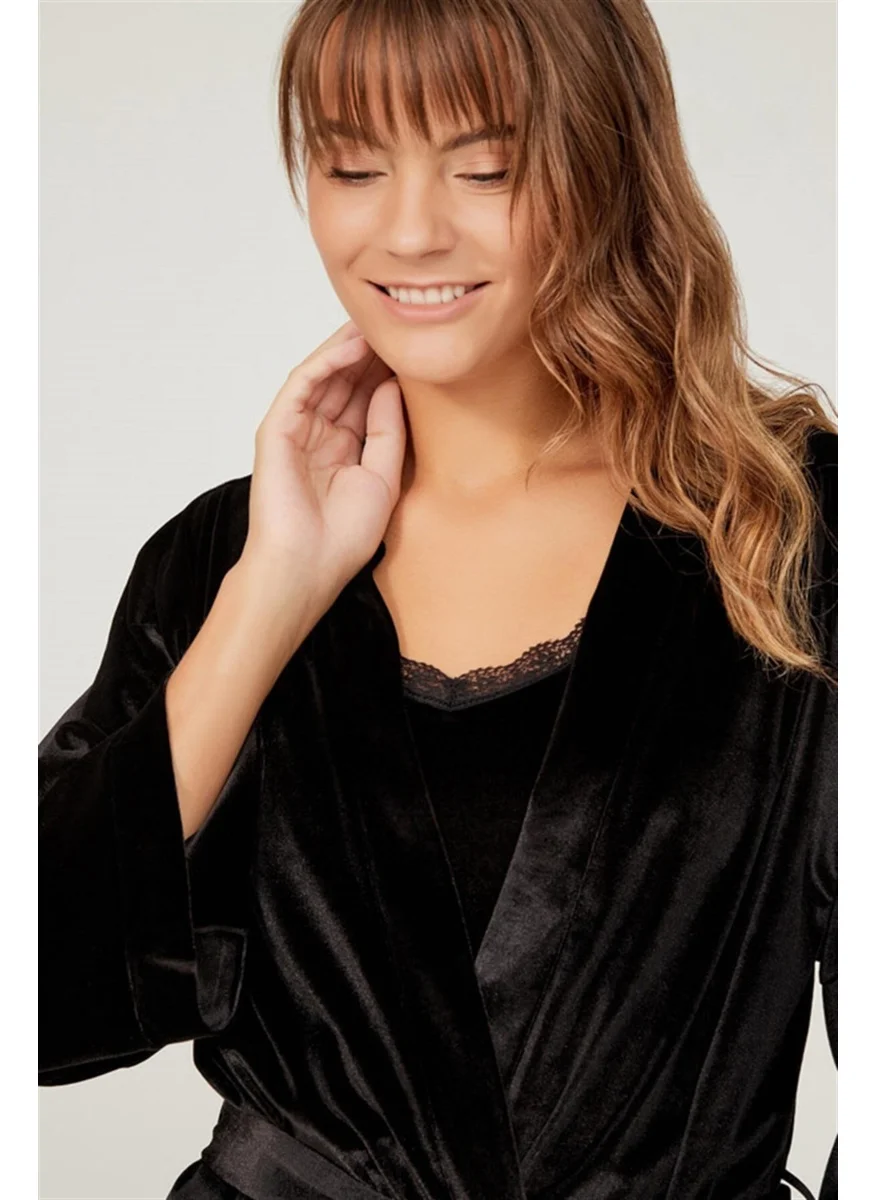 COTTONHILL Velvet Robe Dress