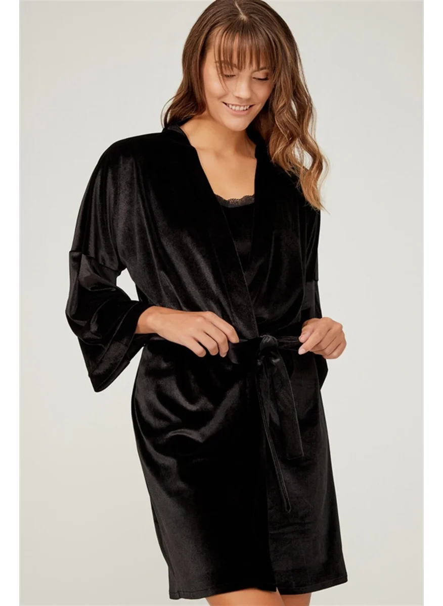 COTTONHILL Velvet Robe Dress